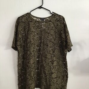 Mango suit lace tunic top size S NWOTColor dark olive green